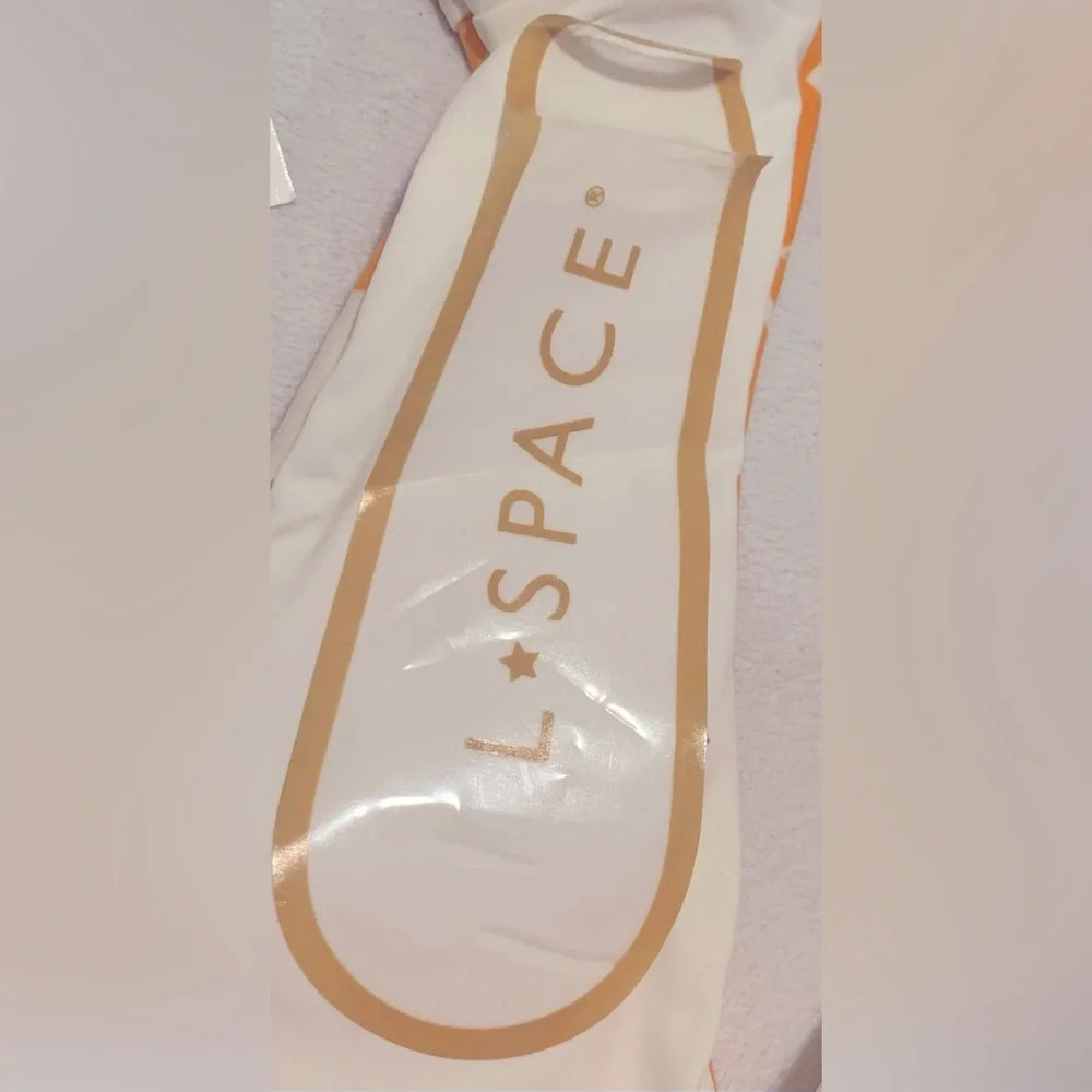 NWT L*Space Set Avery Bikini Top and Camdyn Bikini Bottom Small Orange/White - Picture 10 of 15